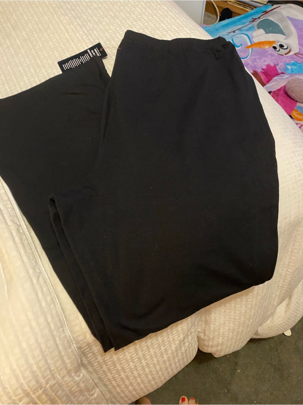 Women's Black Elastic-Waist Pants
